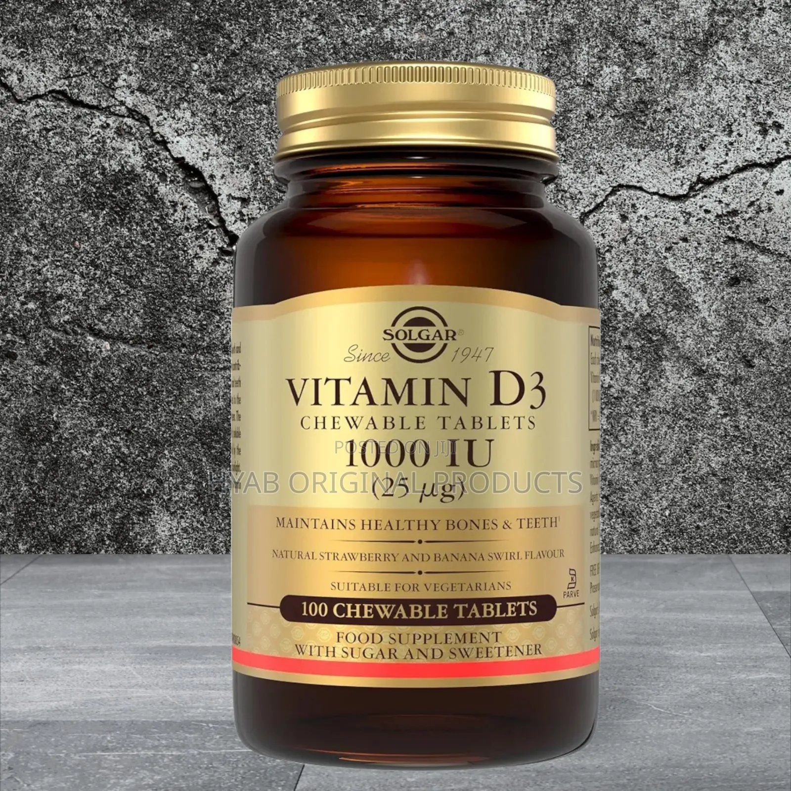 Solgar Vitamin D3 1000 IU (25 Μg) - 100 Chewable Tablets
