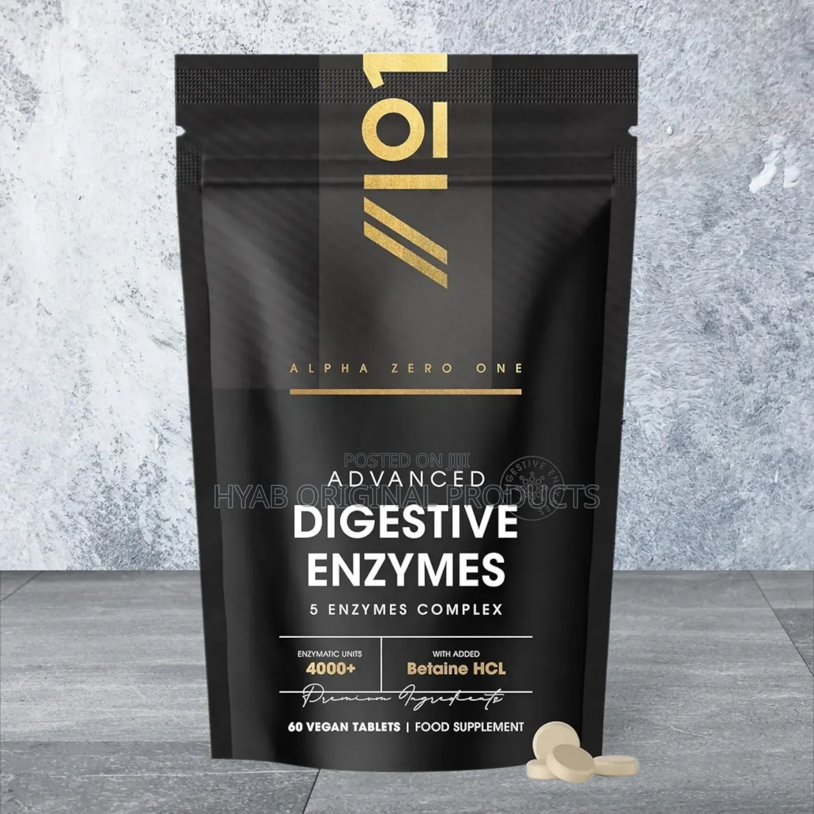 Digestive Enzyme Complex 4000 U With Betaine HCL – 60 Vegan Tablets
