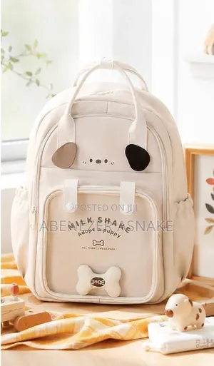 Cute Puppy Ear Bone Starpped School Bagpack