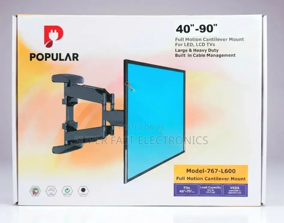 POPULAR Full Motion Cantilever TV Wall Mount 40 90 Inch (Model 767