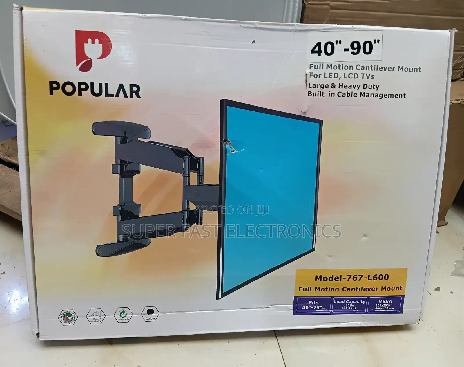 POPULAR Full Motion Cantilever TV Wall Mount 40 90 Inch (Model 767
