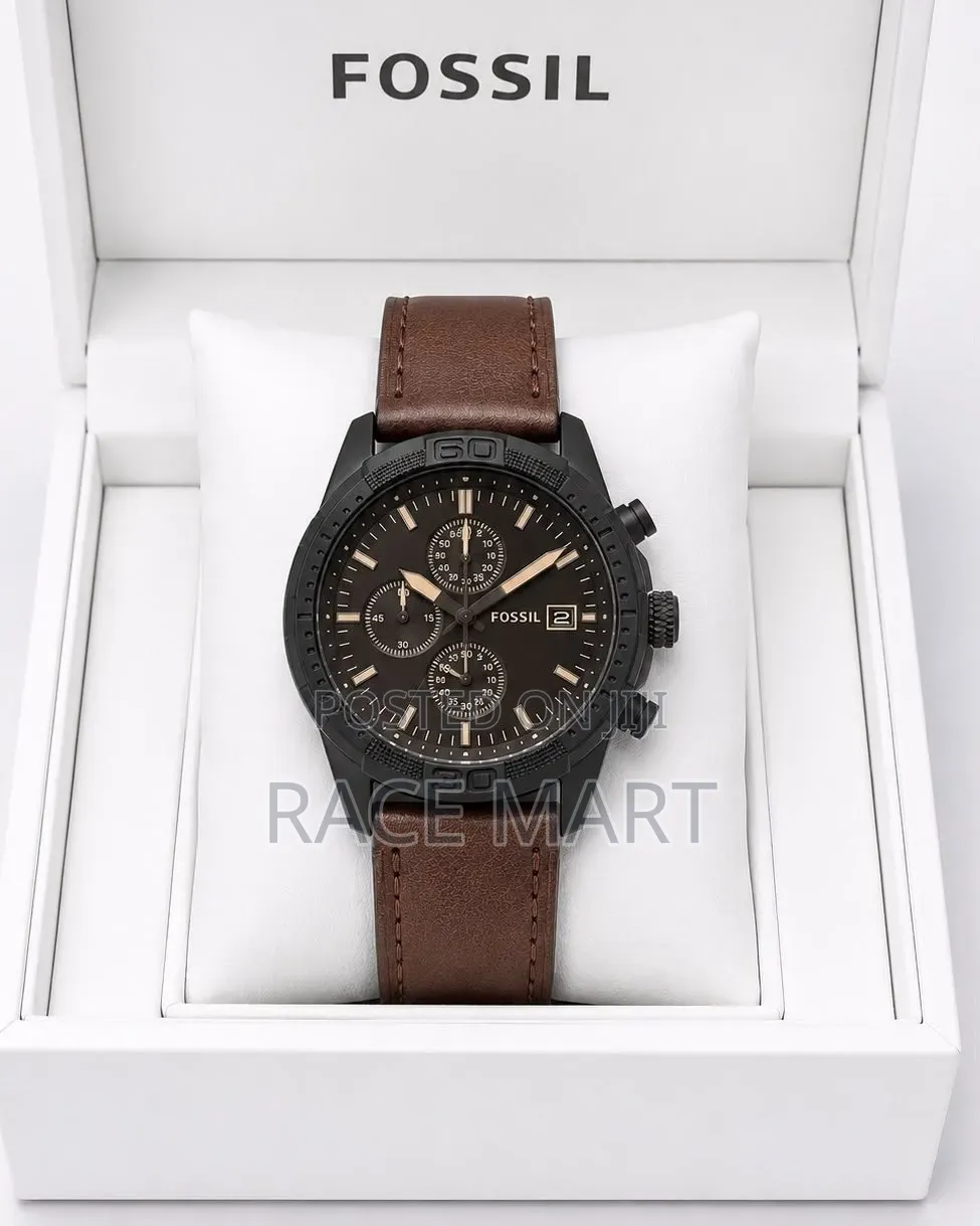 Fossil Mens Leather Strap Watch