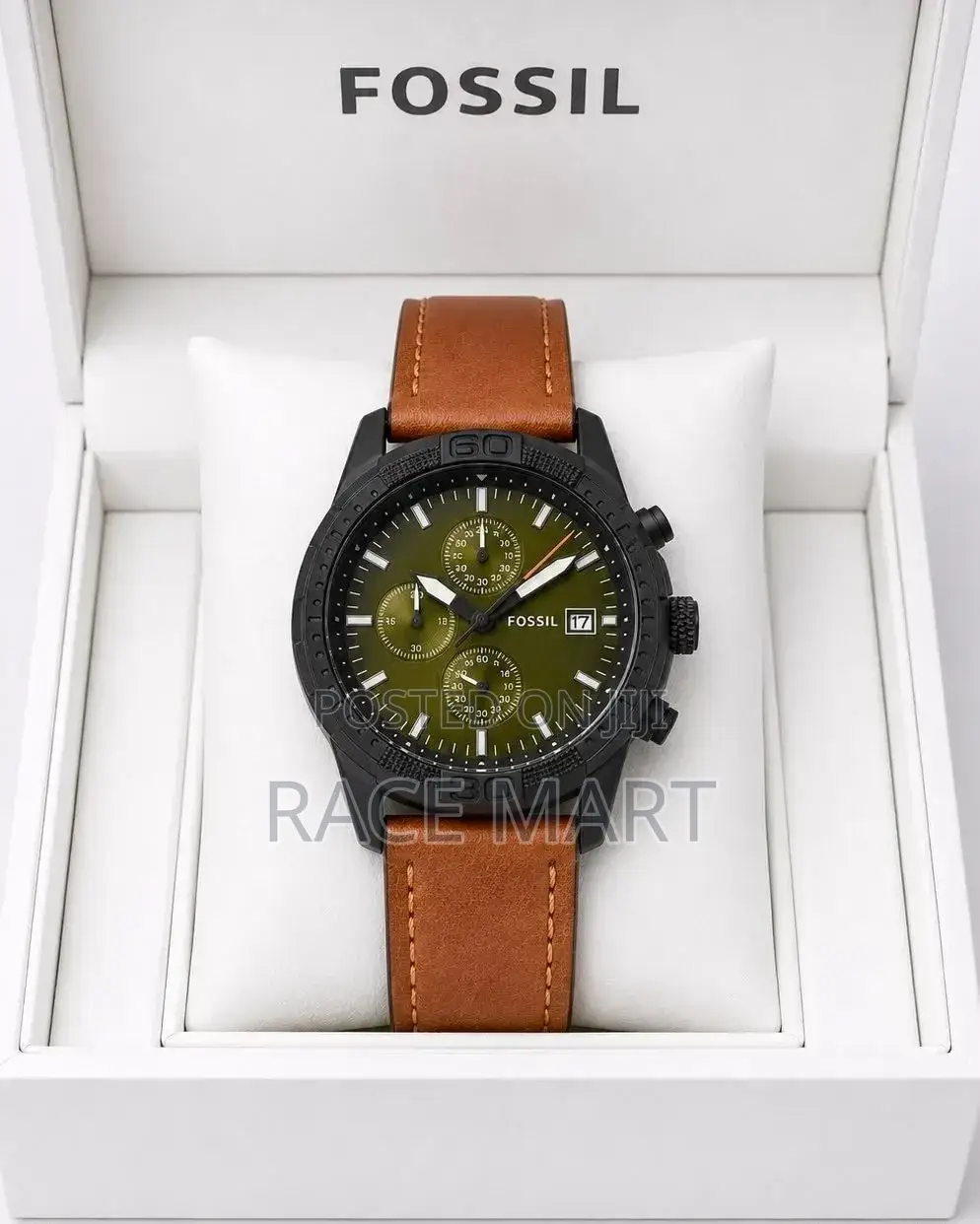 Fossil Mens Leather Strap Watch