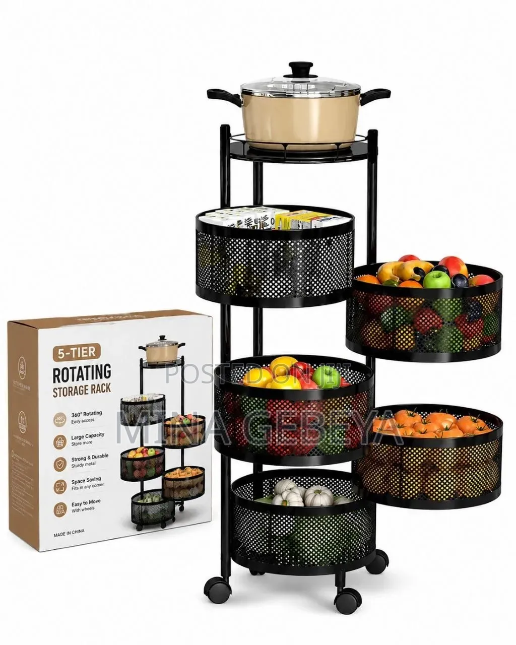 5 Layer Moveable Kitchen Storage Rack