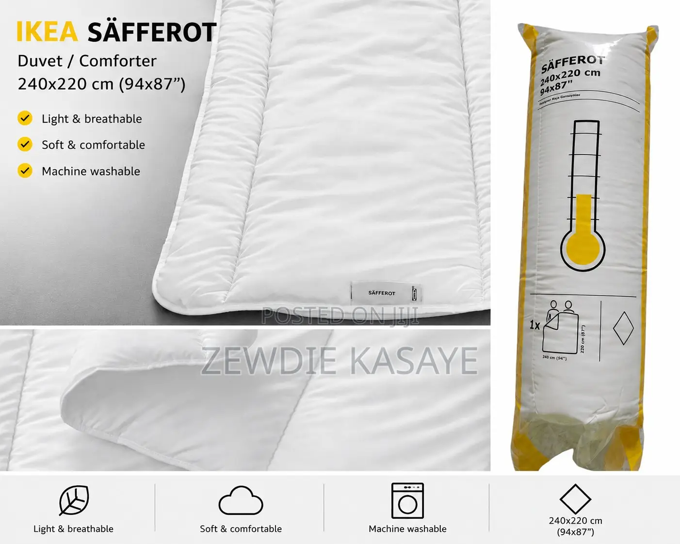 Ikea Duvet Inserts 240 by 220 Cm