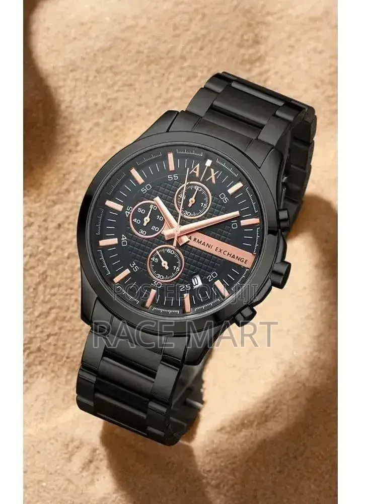 Armani Exchange Chronograph Black Silicone Men's Watch