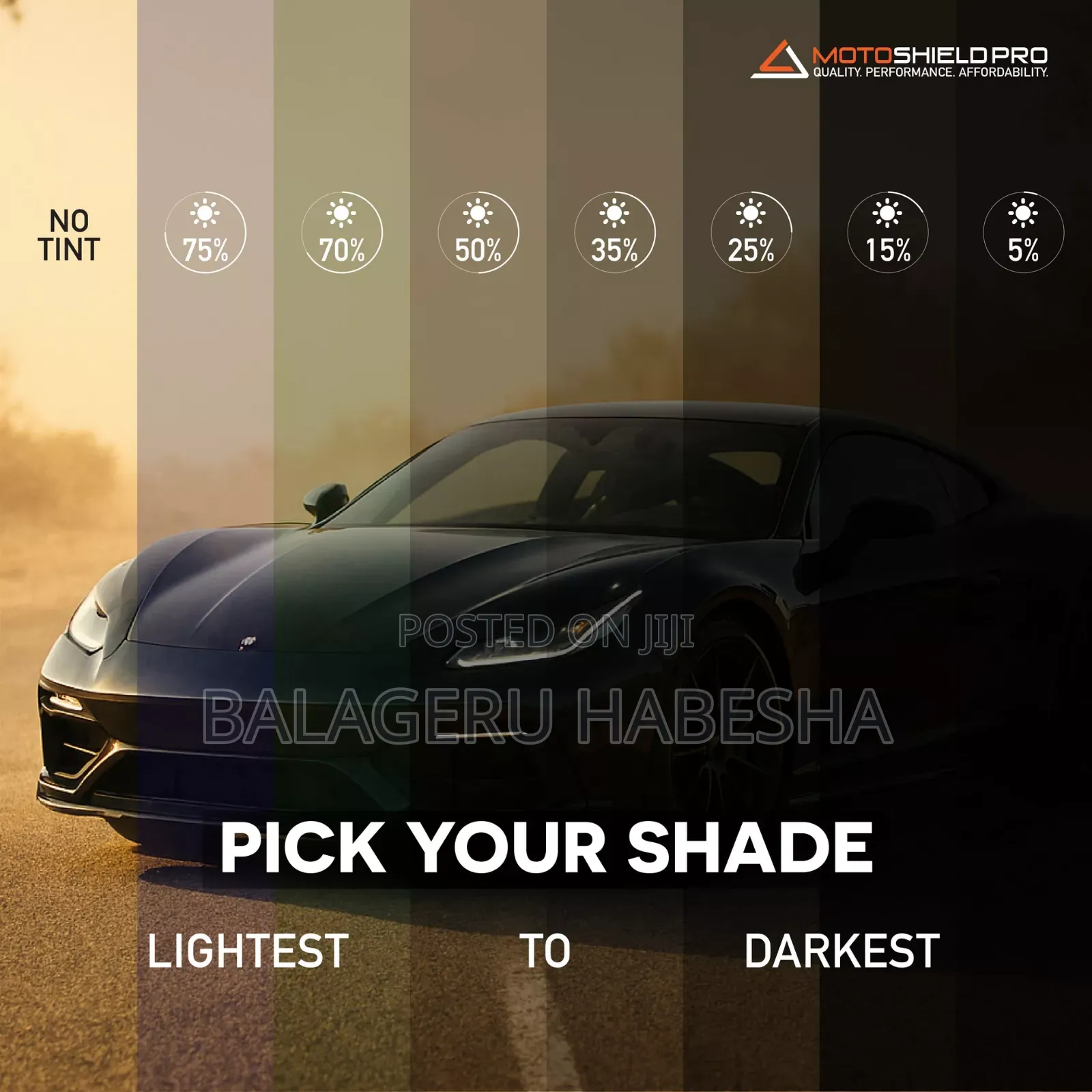 Car Window Tinted የ መኪና መስታወት ማጥቆርያ ፈቃድ