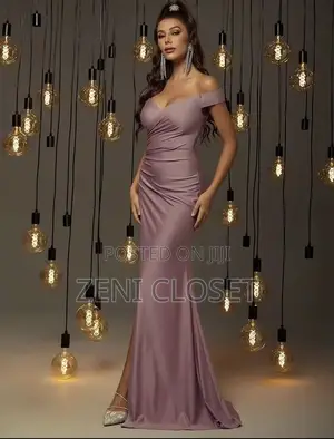 Elegant Mauve Off-Shoulder Ruched Maxi Dress