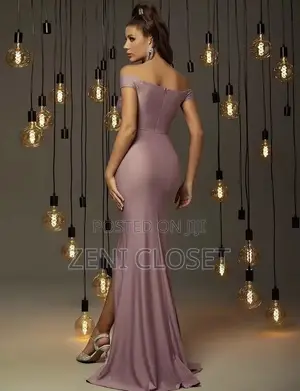 Elegant Mauve Off-Shoulder Ruched Maxi Dress