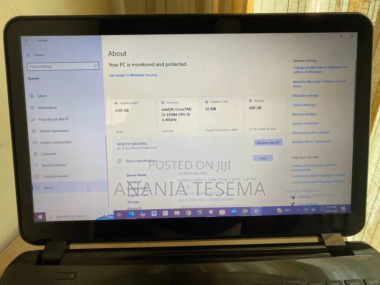 Laptop HP Stream Notebook 4GB Intel Core i3 HDD 700GB