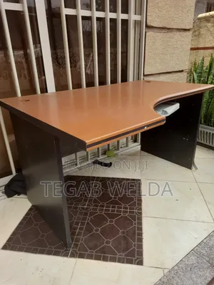 Office Table With 4-Drawer Filing Cabinet