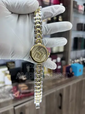 Versace Two-Tone Women's Quartz Watch - Greca Dial Chevron Link