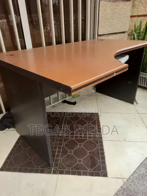 Office Table With 4-Drawer Filing Cabinet