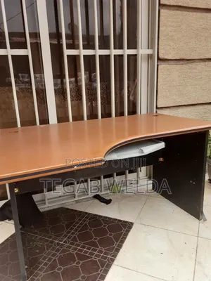 Office Table With 4-Drawer Filing Cabinet