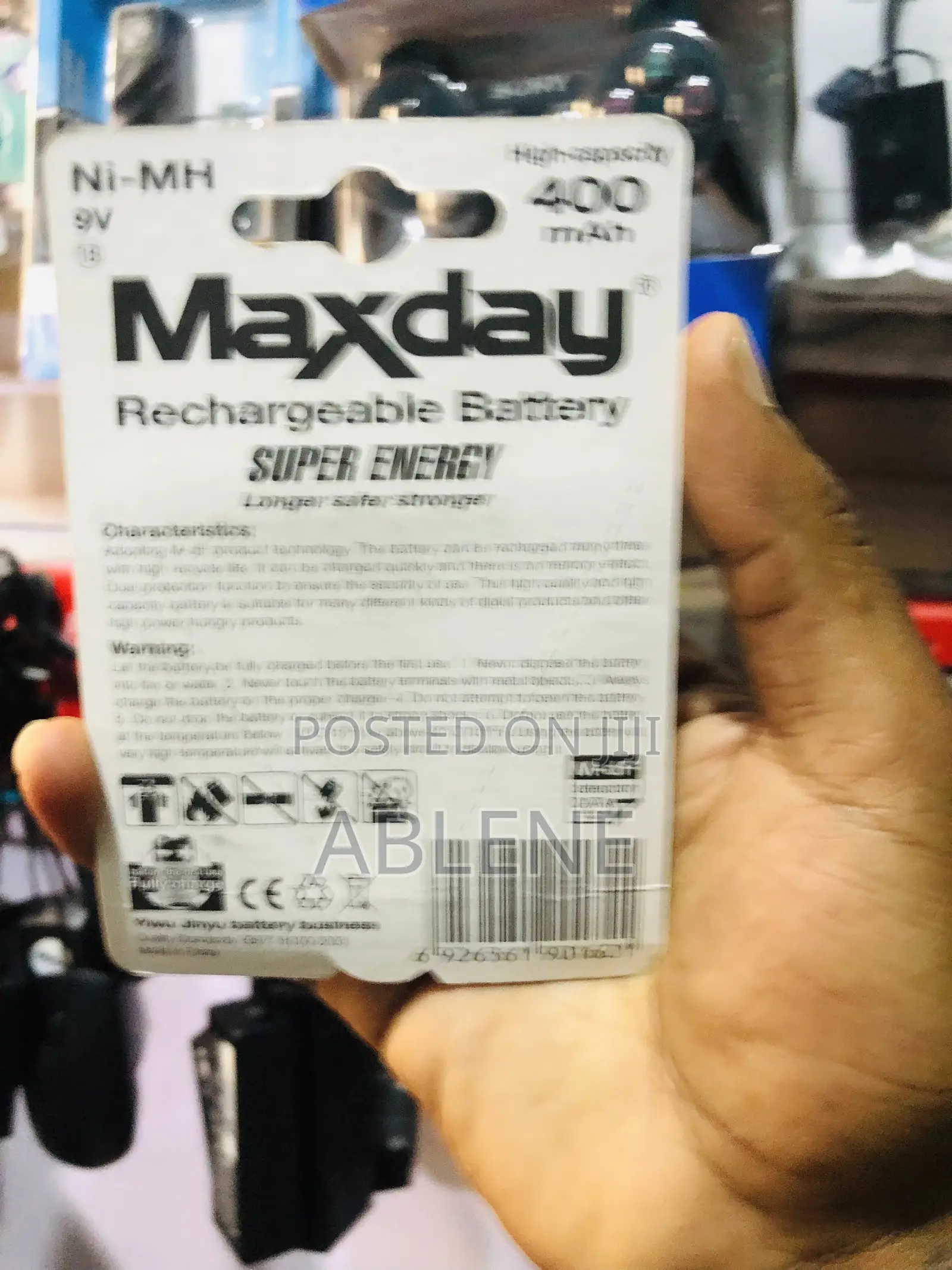 Maxday 9V 400mAh Ni-Mh Rechargeable Battery