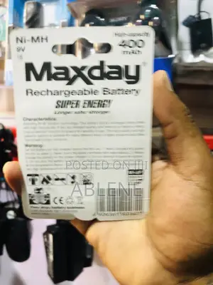 Maxday 9V 400mAh Ni-Mh Rechargeable Battery