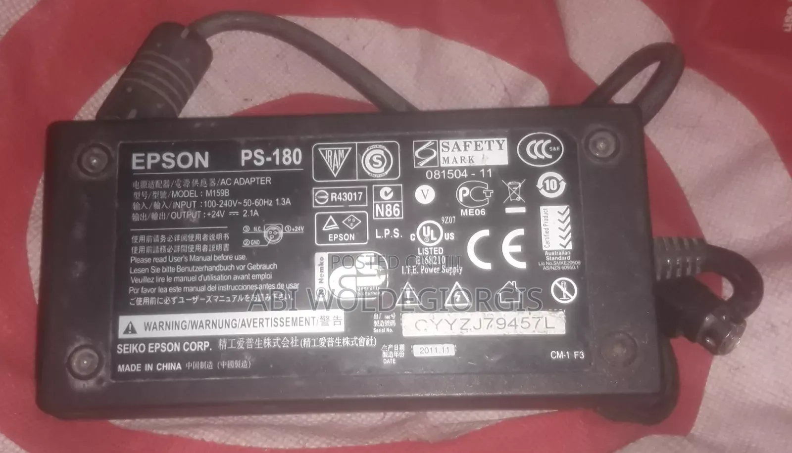 Original Epson Power Supply Adapter for Thermal Printer