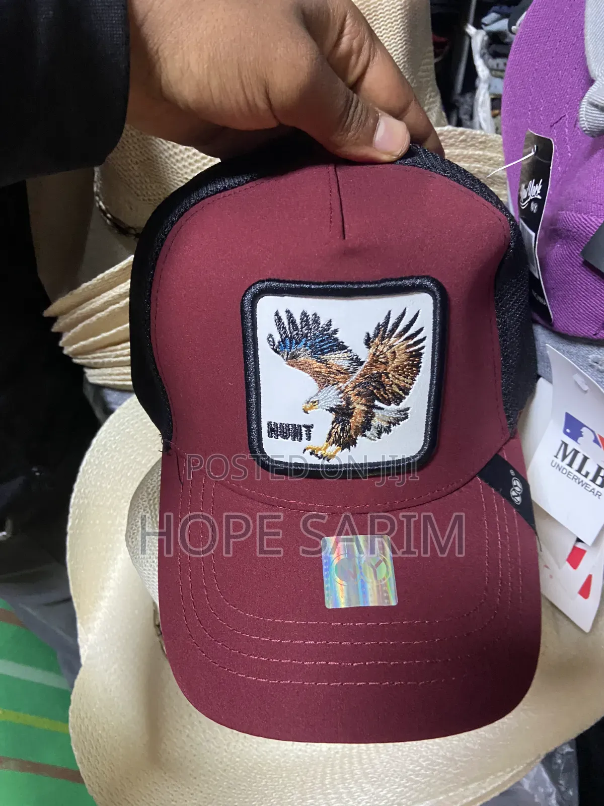 Eagle Patch Mint Green Black Cap