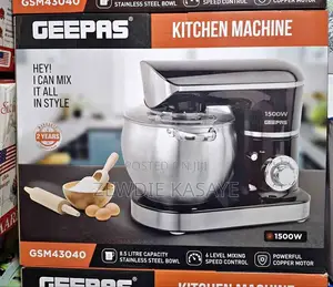 Geepas 8.5Liter Stand Mixer With Stainless Steel 1500W
