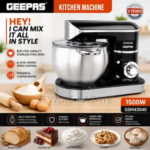 Geepas 8.5Liter Stand Mixer With Stainless Steel 1500W