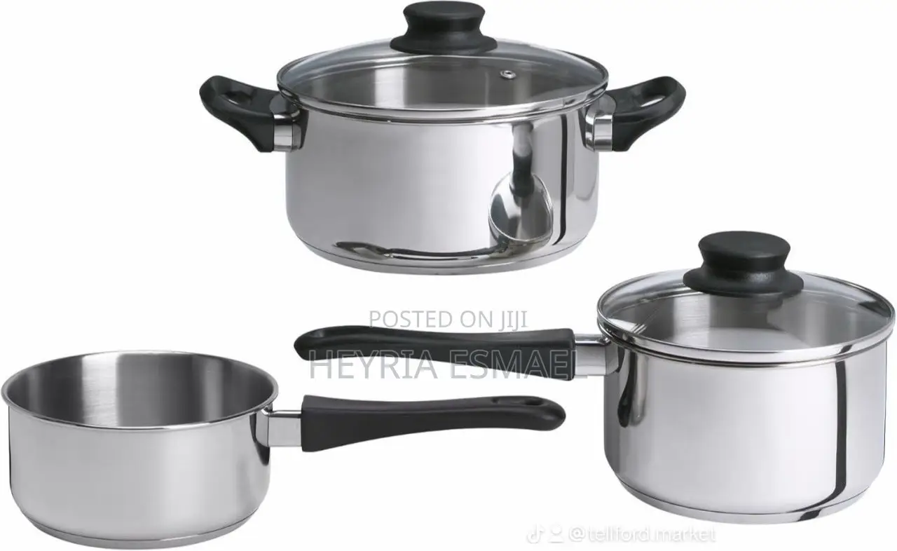  IKEA 3-Piece Stainless Steel Cookware Set