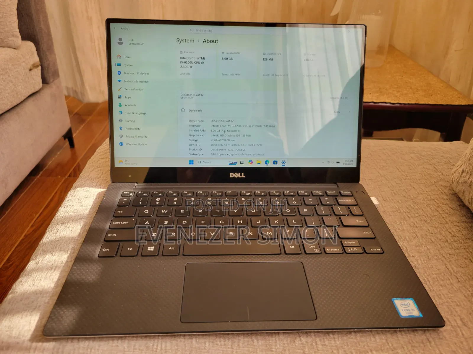 Laptop Dell XPS 13 (9350) 8GB Intel Core i5 SSD 256GB