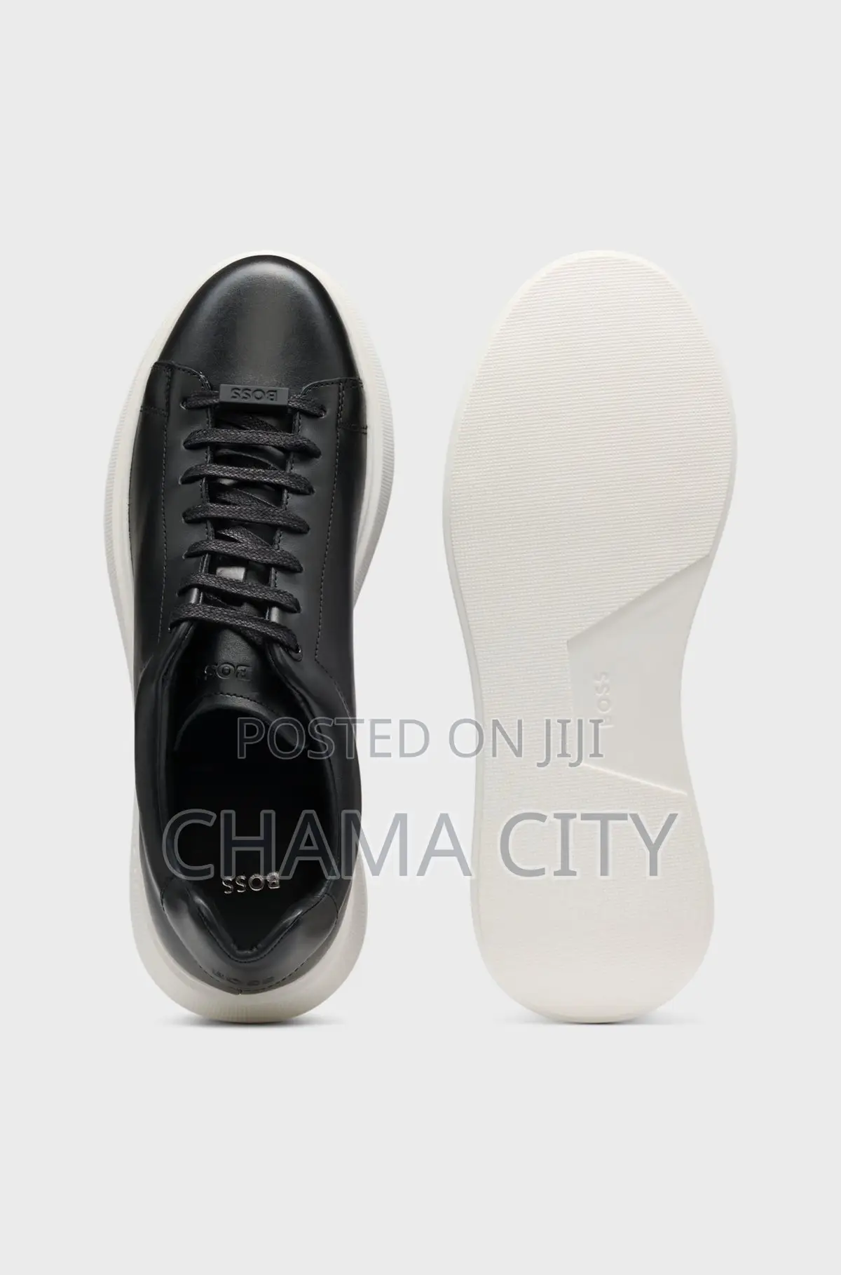 BOSS Men’s Black Leather Sneakers
