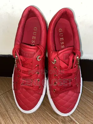 GUESS Red Quilted Sneakers – Brand New
