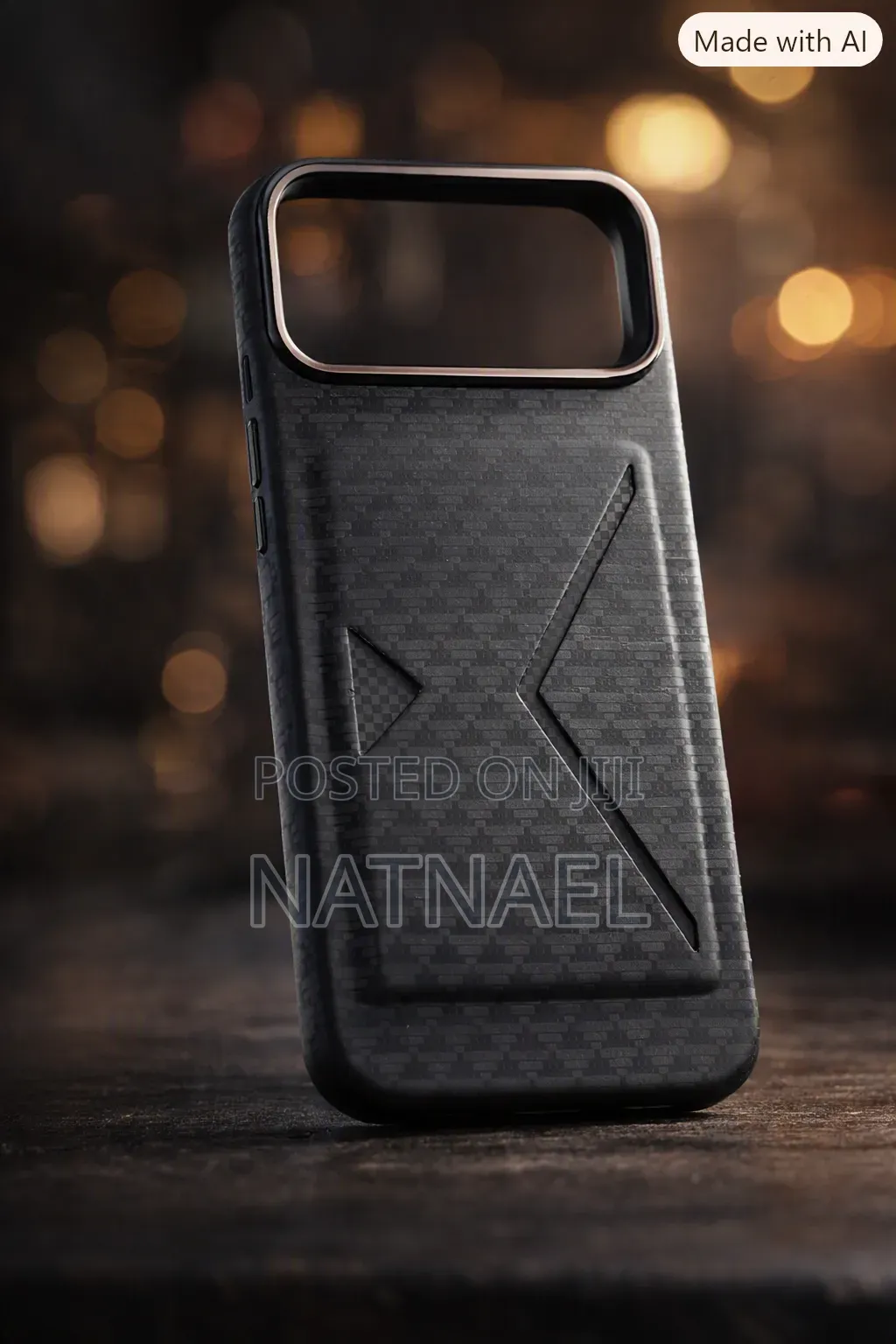 I Phone 17 Pro Max Lether Black Cover