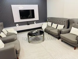 Modern Grey Wingback Sofa Armchair Set