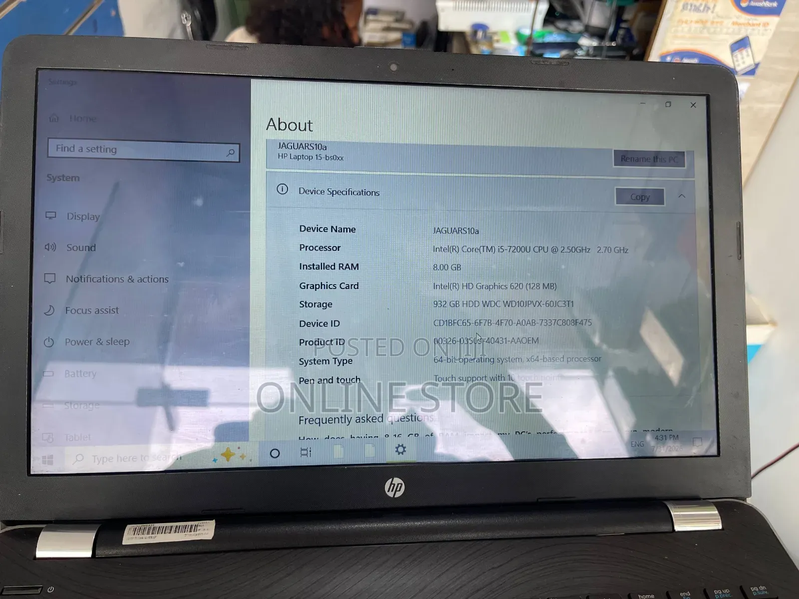 Laptop HP 15 8GB Intel Core i5 HDD 1T