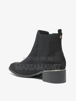 Coasis Women Chelsea Chunky Black Heel Ankle Boots