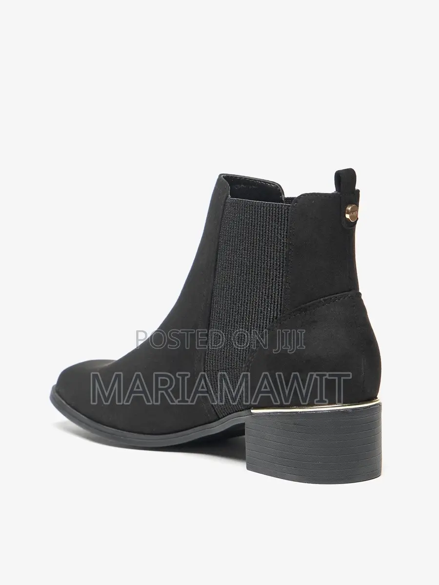 Coasis Women Chelsea Chunky Black Heel Ankle Boots