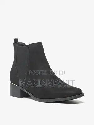 Coasis Women Chelsea Chunky Black Heel Ankle Boots