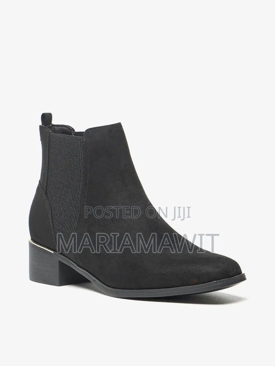 Coasis Women Chelsea Chunky Black Heel Ankle Boots