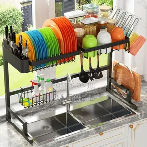 Dish Rack Big Size Multipurpose Over Sink የእቃ ማድረቂያ እና መደርደሪያ