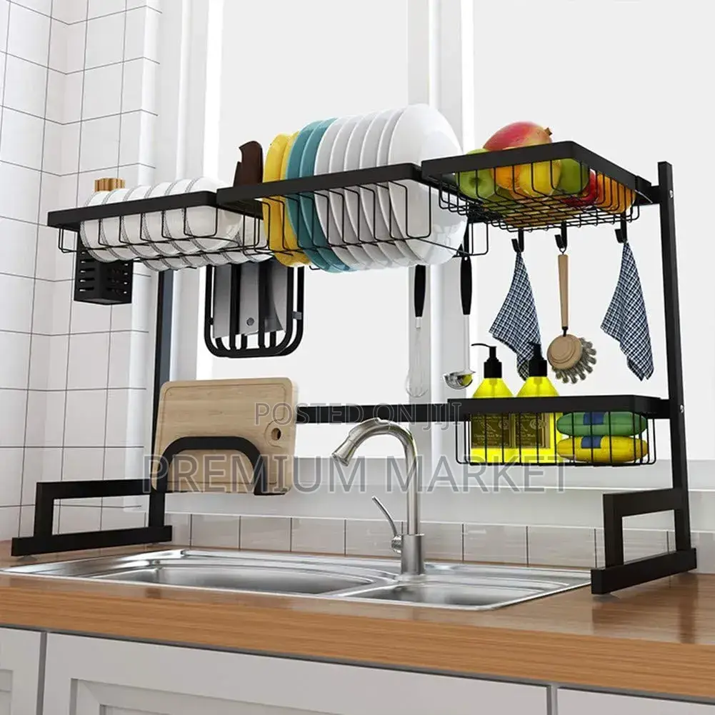 Dish Rack Big Size Multipurpose Over Sink የእቃ ማድረቂያ እና መደርደሪያ