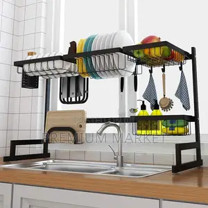 Dish Rack Big Size Multipurpose Over Sink የእቃ ማድረቂያ እና መደርደሪያ