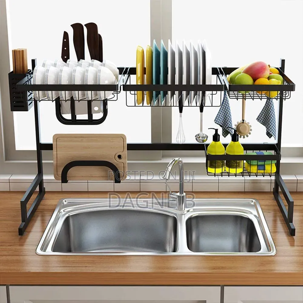 Dish Rack Big Size Multipurpose Over Sink የእቃ ማድረቂያ እና መደርደሪያ