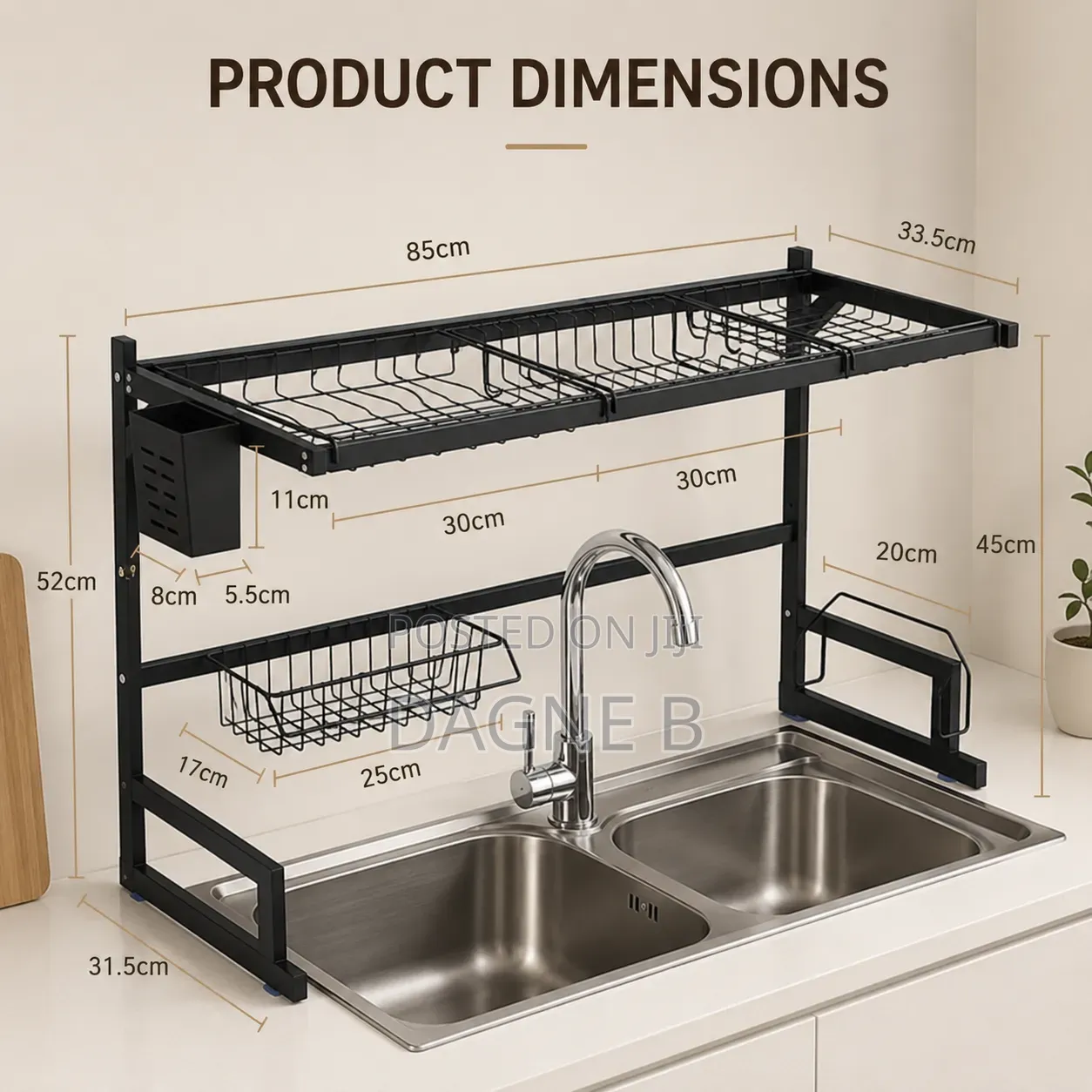 Dish Rack Big Size Multipurpose Over Sink የእቃ ማድረቂያ እና መደርደሪያ