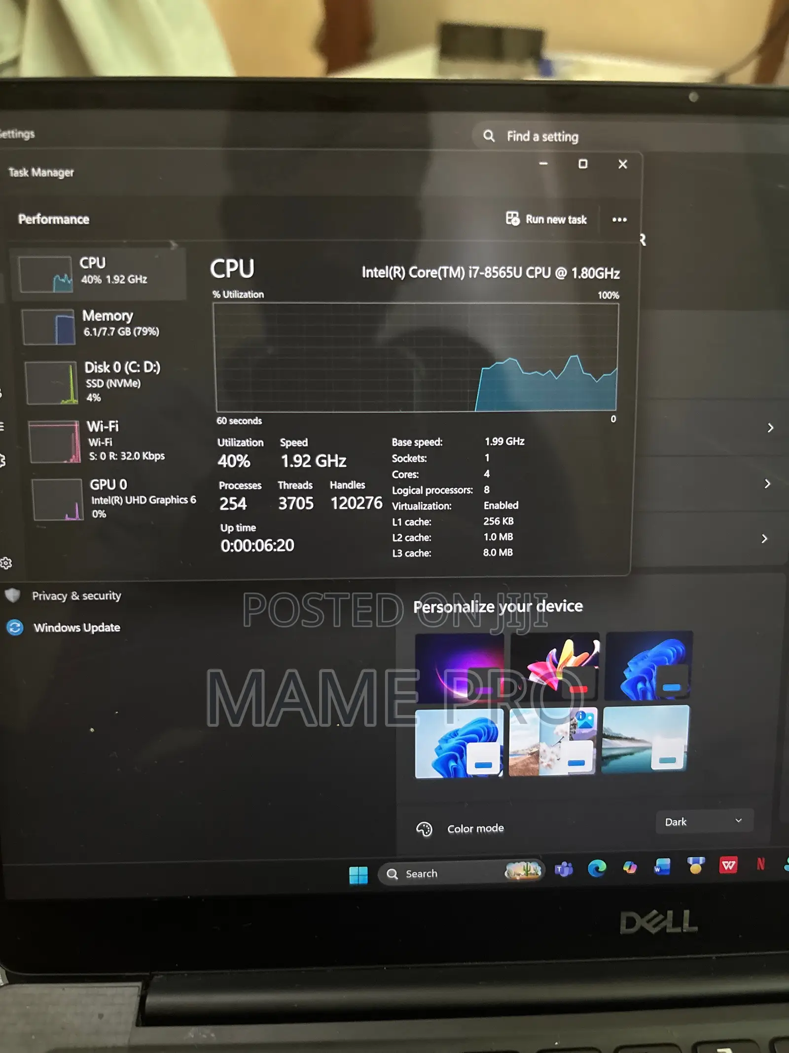 Laptop Dell XPS 13 8GB Intel Core i7 SSD 512GB