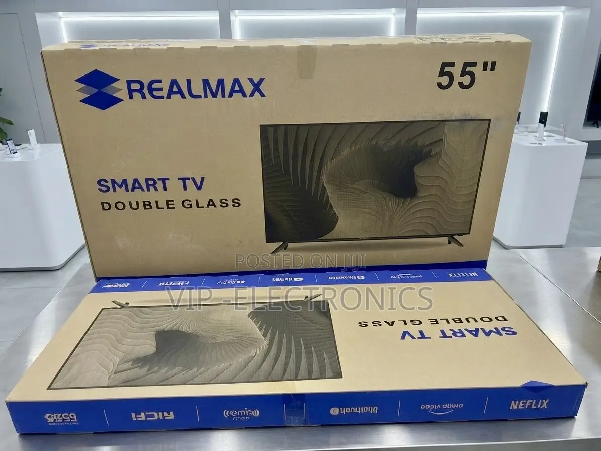 REALMAX 55 Inch TV Smart TV – Double Glass Edition Netflix, YouTube TV