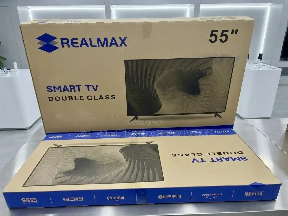 REALMAX 55 Inch TV Smart TV – Double Glass Edition Netflix, YouTube TV