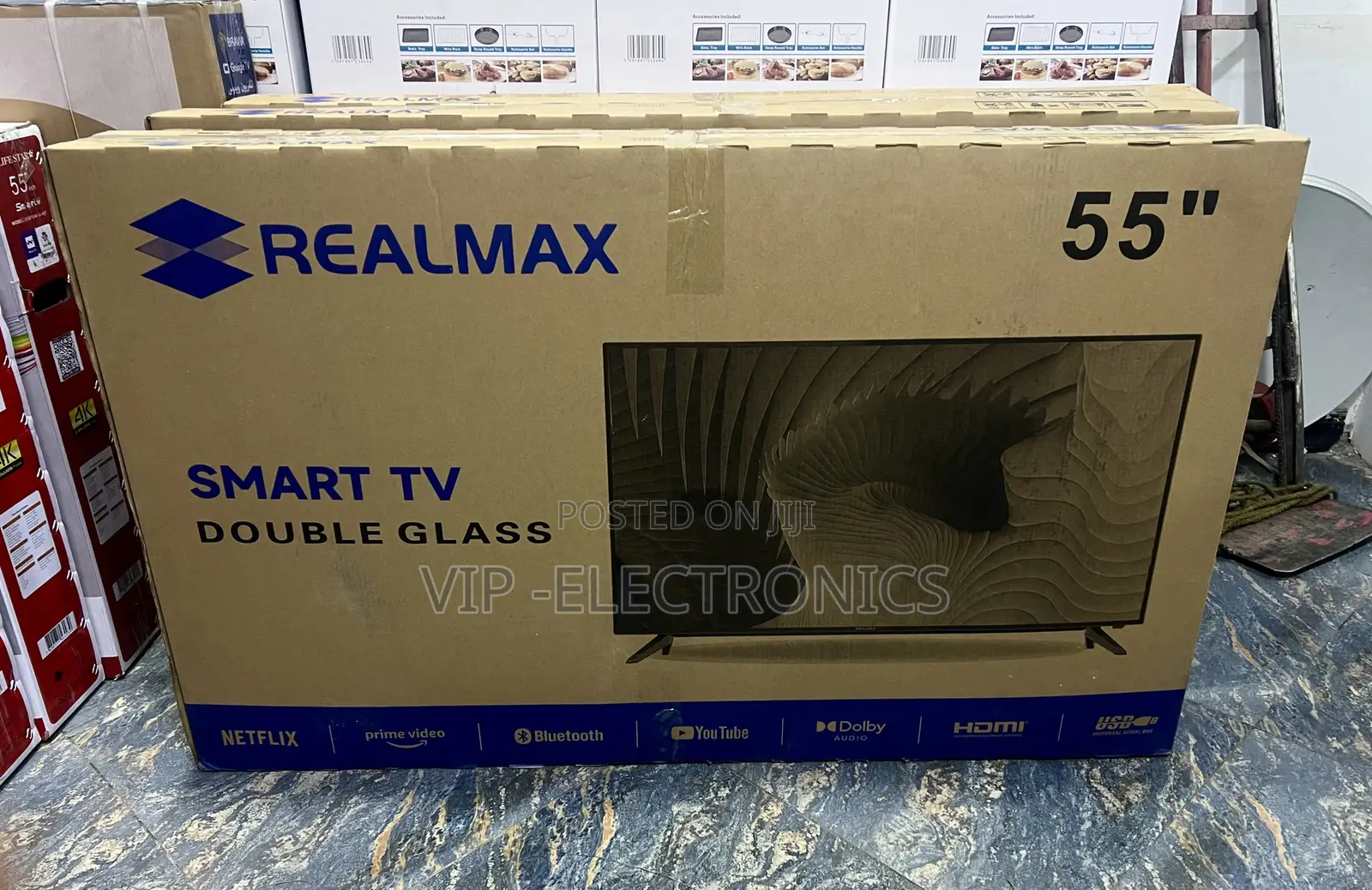 REALMAX 55 Inch TV Smart TV – Double Glass Edition. Featuring
