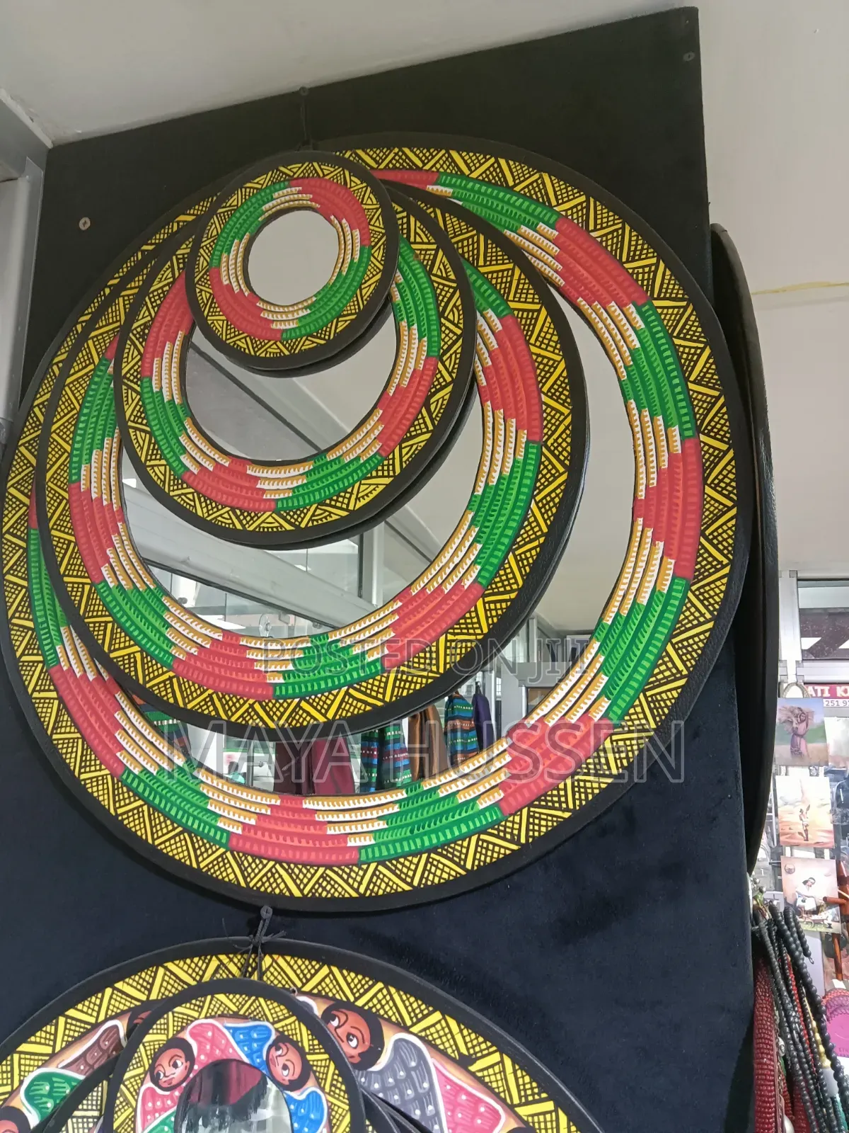Ethiopian Traditional Pattern Mirror Set