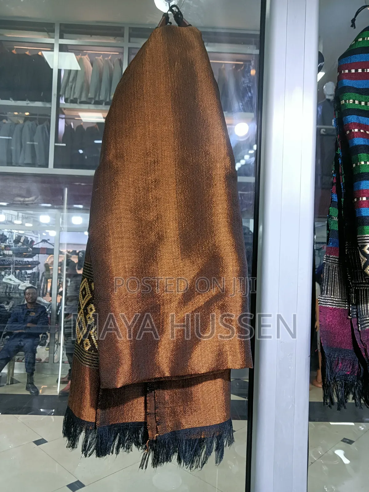 Elegant Bronze Brown Habesha Scarf