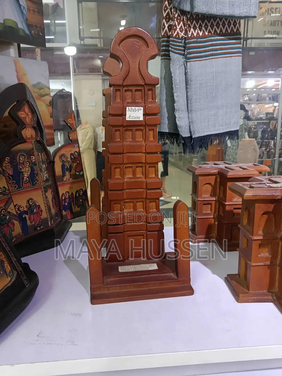 Handmade Wooden Axum Obelisk Miniature