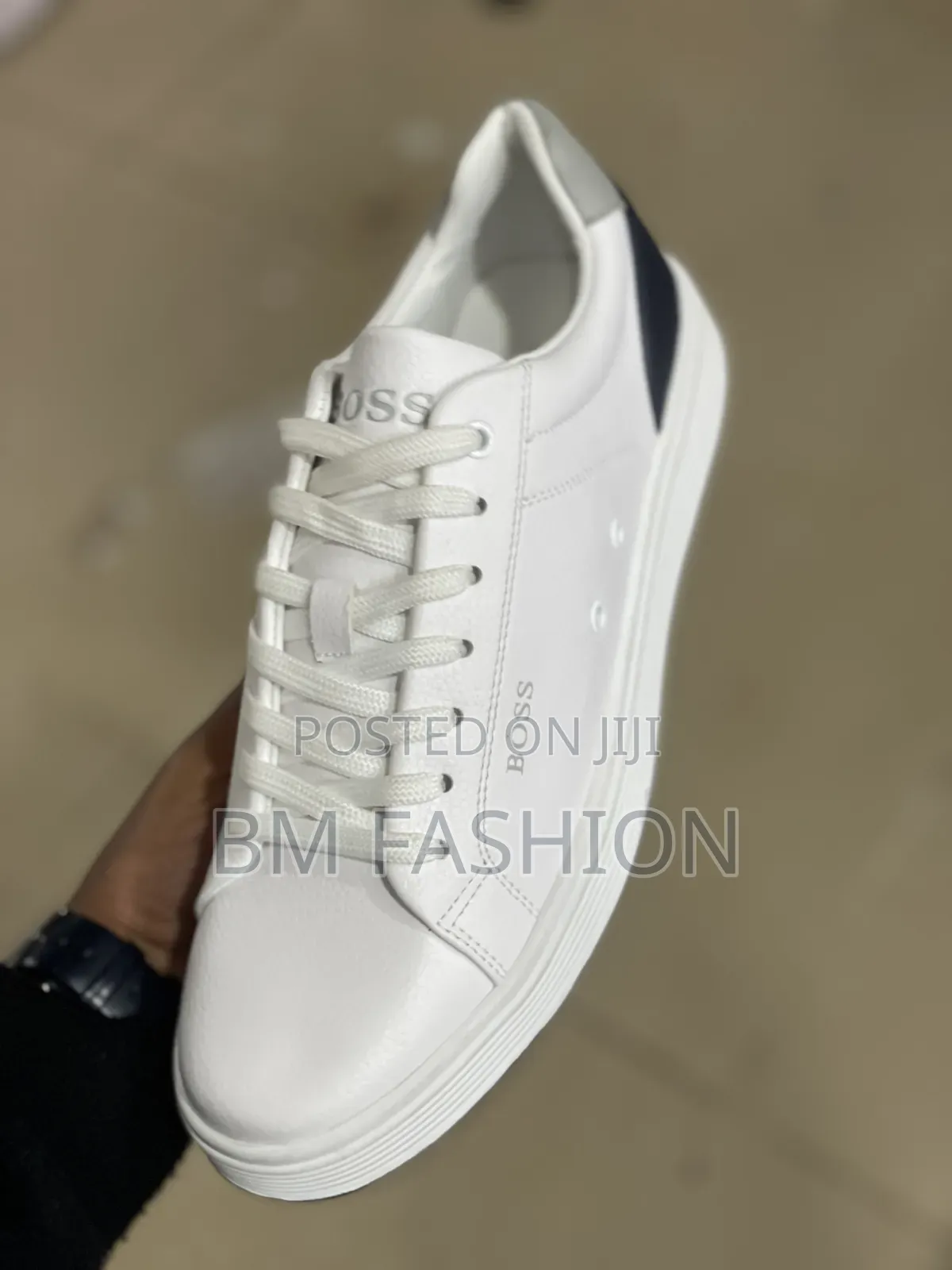 All White Hugo Boss Flats