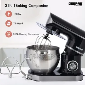 Geepas 1500W Stand Mixer With 8.5Liter Stainless Steel Mixing Bowl