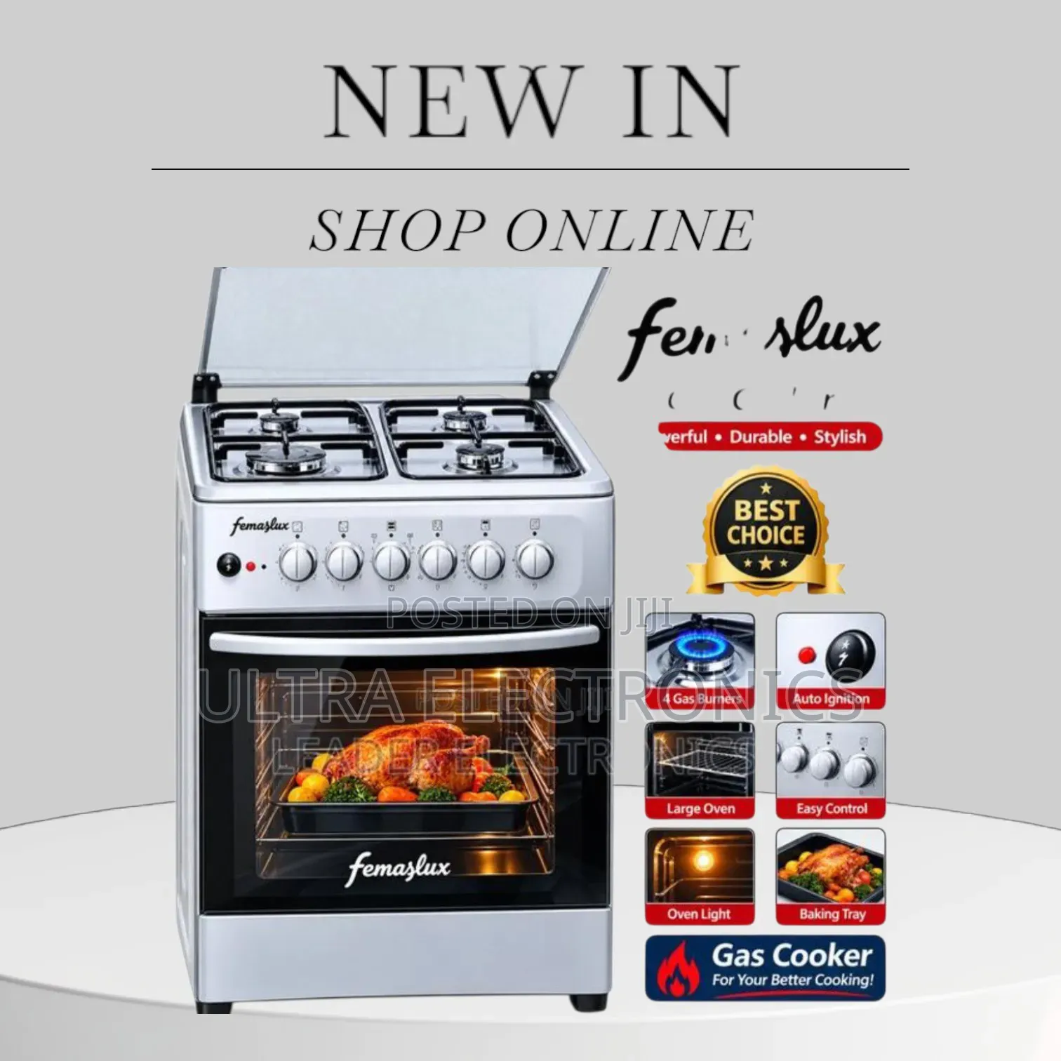 Femaslux 50×50 2+2 Hybrid Freestanding Cooker